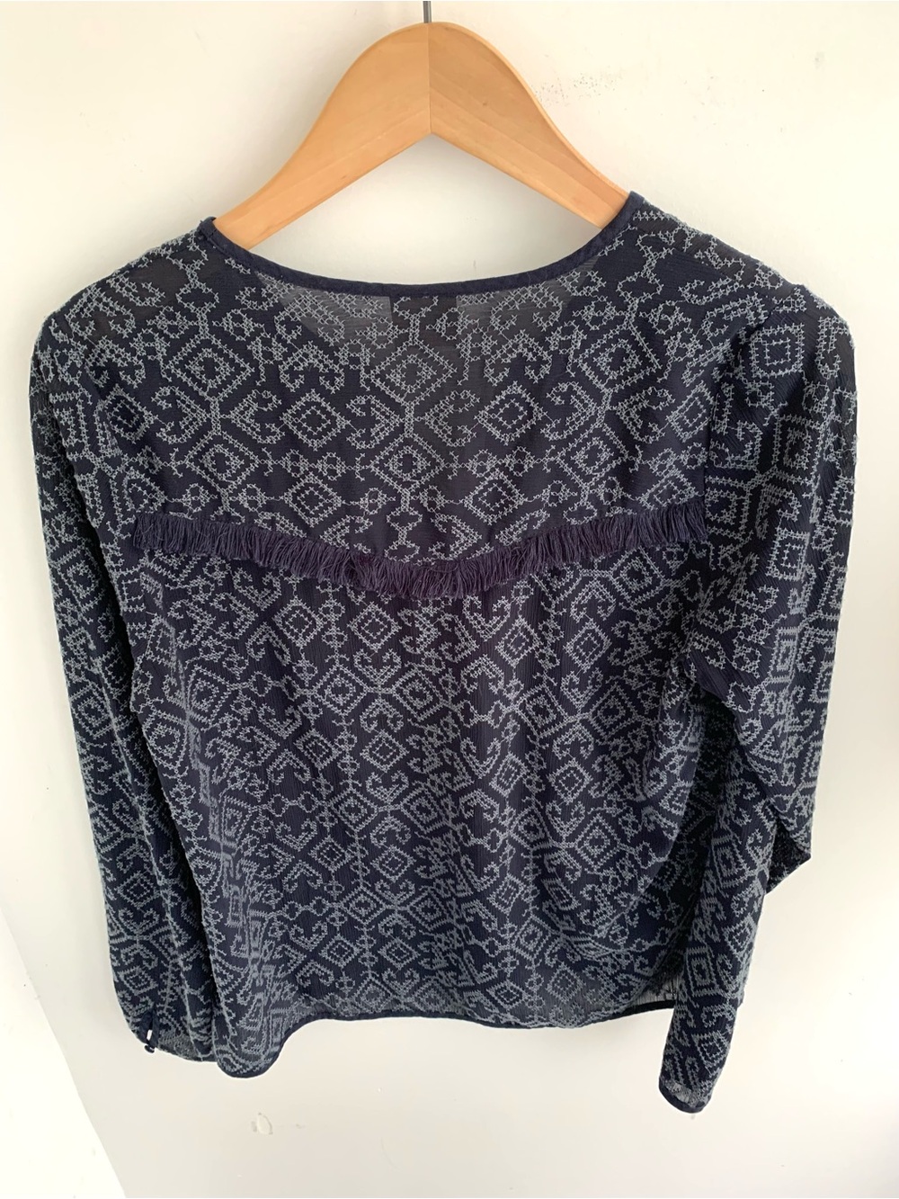 🇫🇷 Navy Patterned Long-Sleeve Tee - Picture 3 of 7